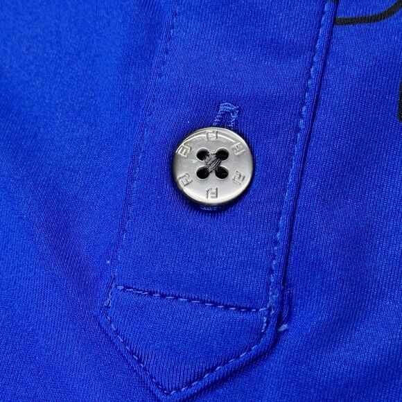 FootJoy FJ Sz XXL Blue Performance Golf Polo Shirt Men’s Tropical Monstera Leaf - Picture 6 of 11